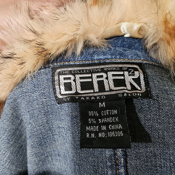 Berer Jean Jacket Fur Collar - Picture 2 of 10